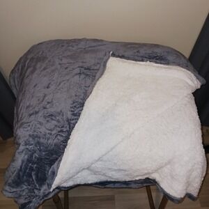 JKMAX Heated Throw Blanket Gray Soft Plush Sherpa Electric Full Size 72x84